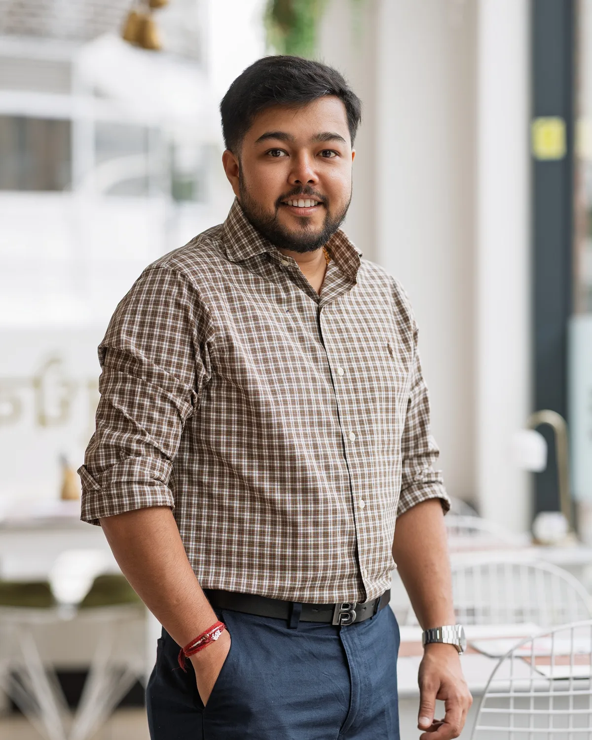 Ankit, owner and co-founder of Padharo, in the restaurant