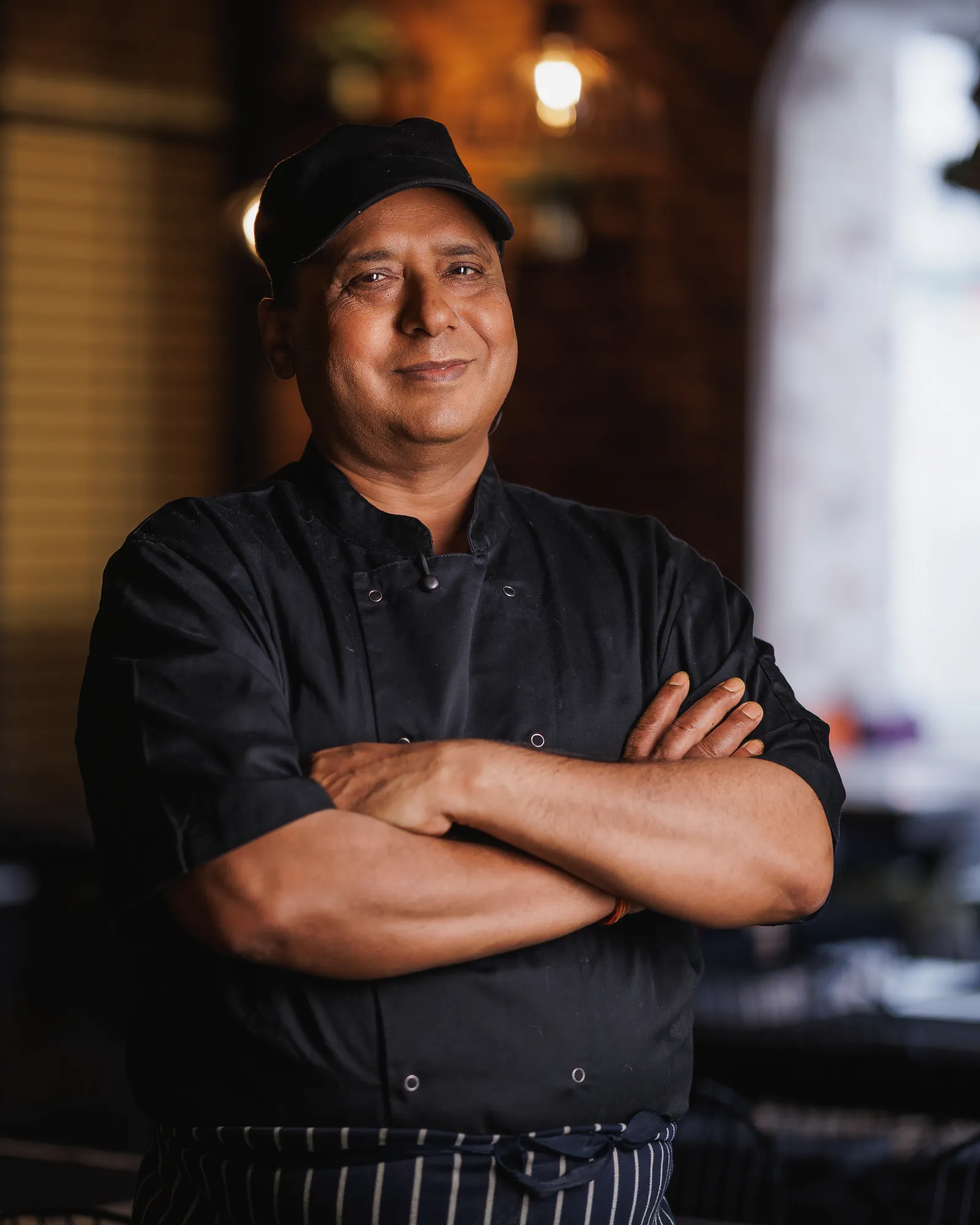 Chef Kamal, head chef at Padharo, in the restaurant kitchen
