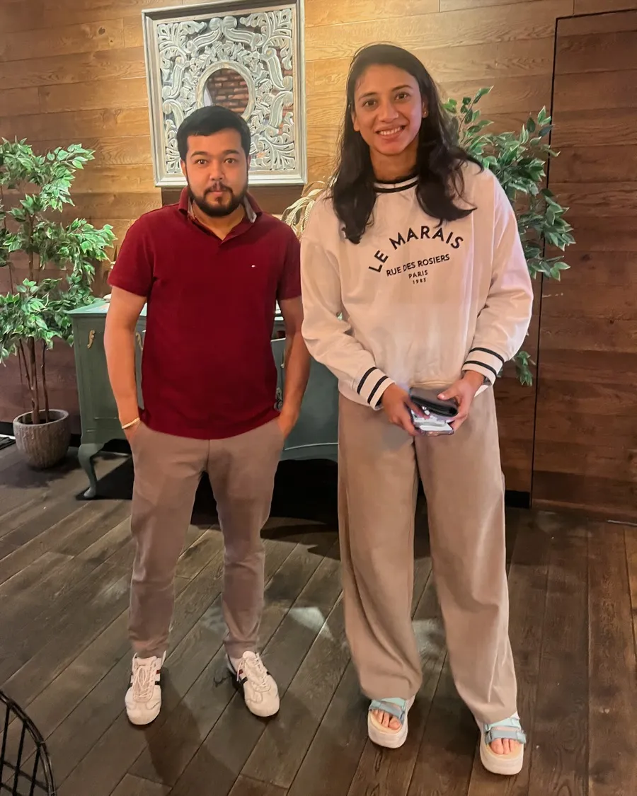 Smriti Mandhana, award-winning India women’s cricketer, at Padharo Indian restaurant in Southampton, August 2024