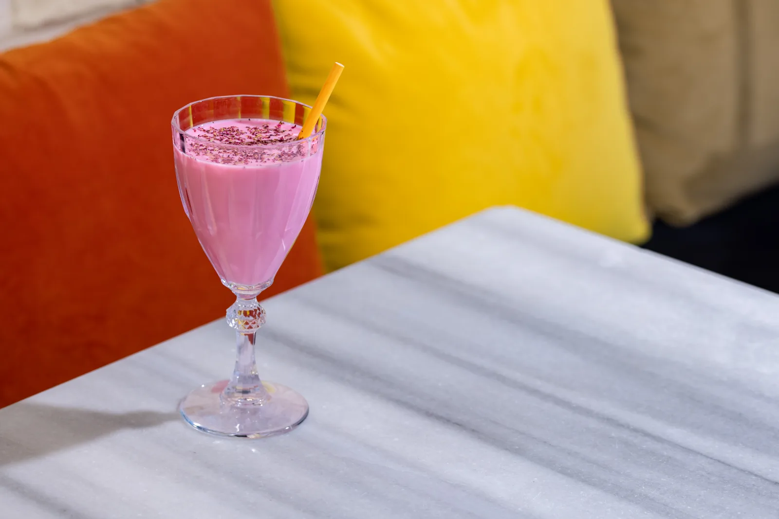 Traditional Indian lassi served in a glass at Padharo