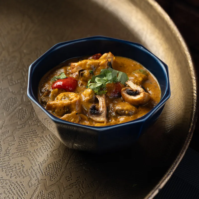 Mushroom Kadai - vegetarian Indian dish at Padharo Southampton